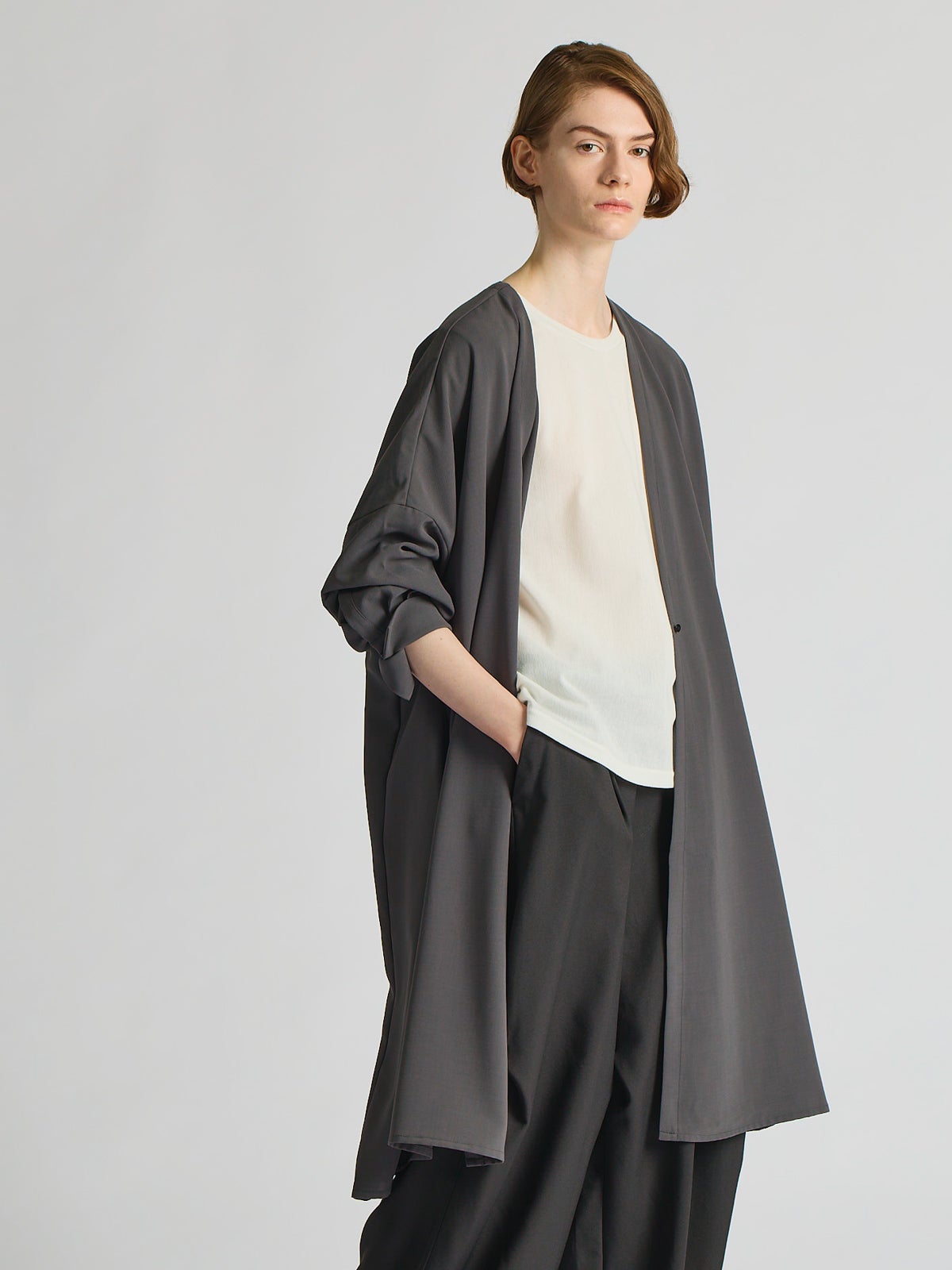 mizuiro ind ノーカラーワイドカーディガン｜ MARcourt ONLINE STORE