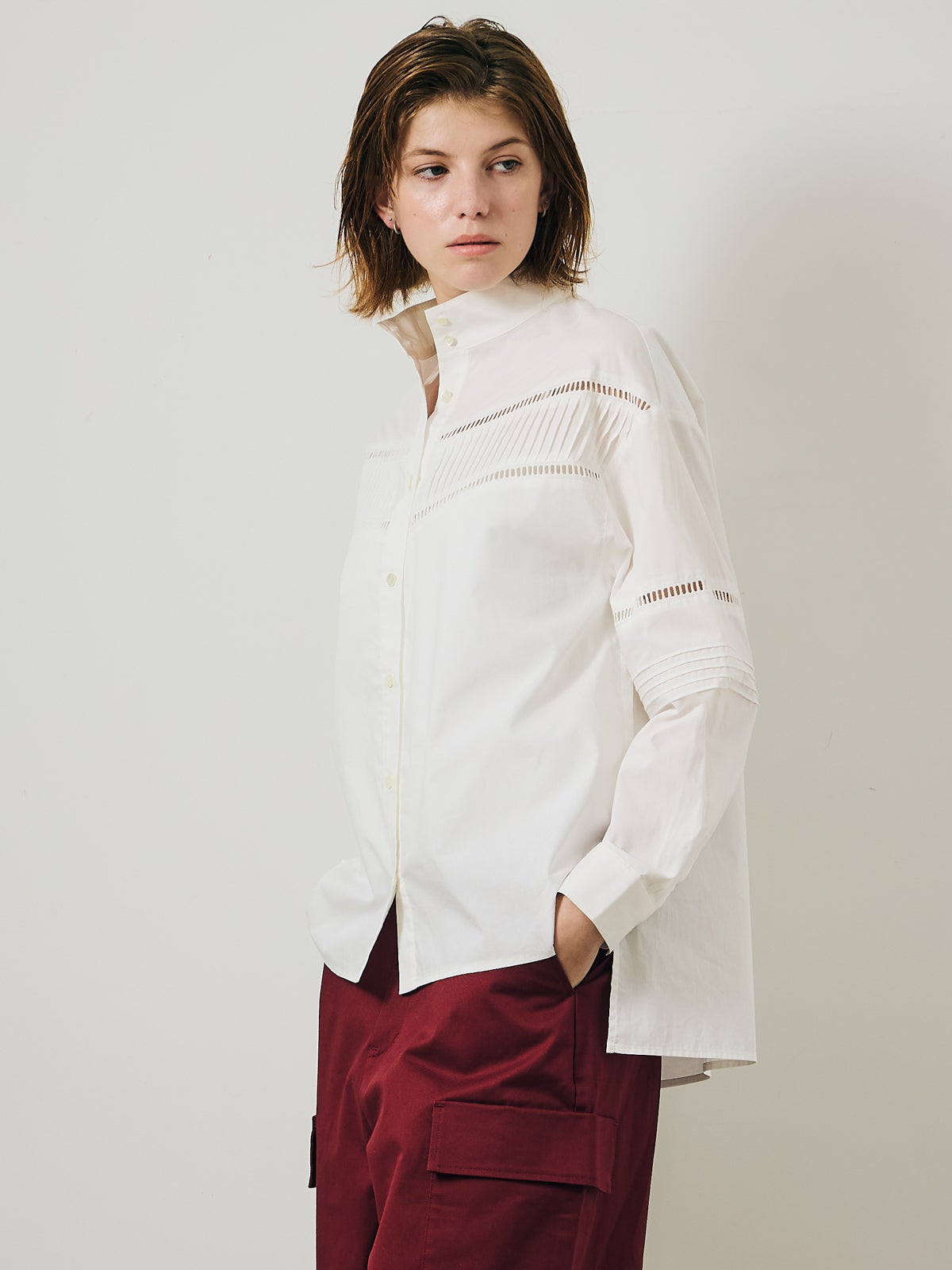 MARMARMAR レースピンタックスタンドカラーシャツ｜ MARcourt ONLINE