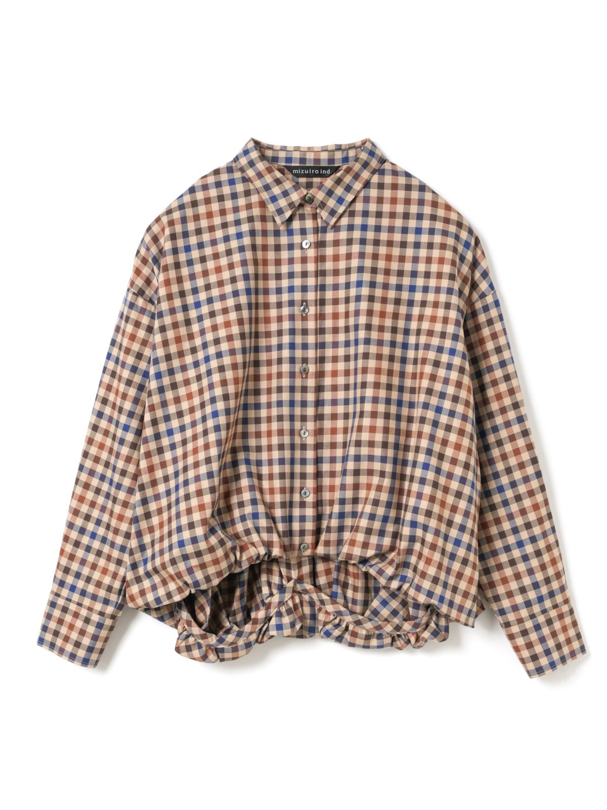 mizuiro ind チェックロングスリーブバルーンシャツ｜ MARcourt ONLINE