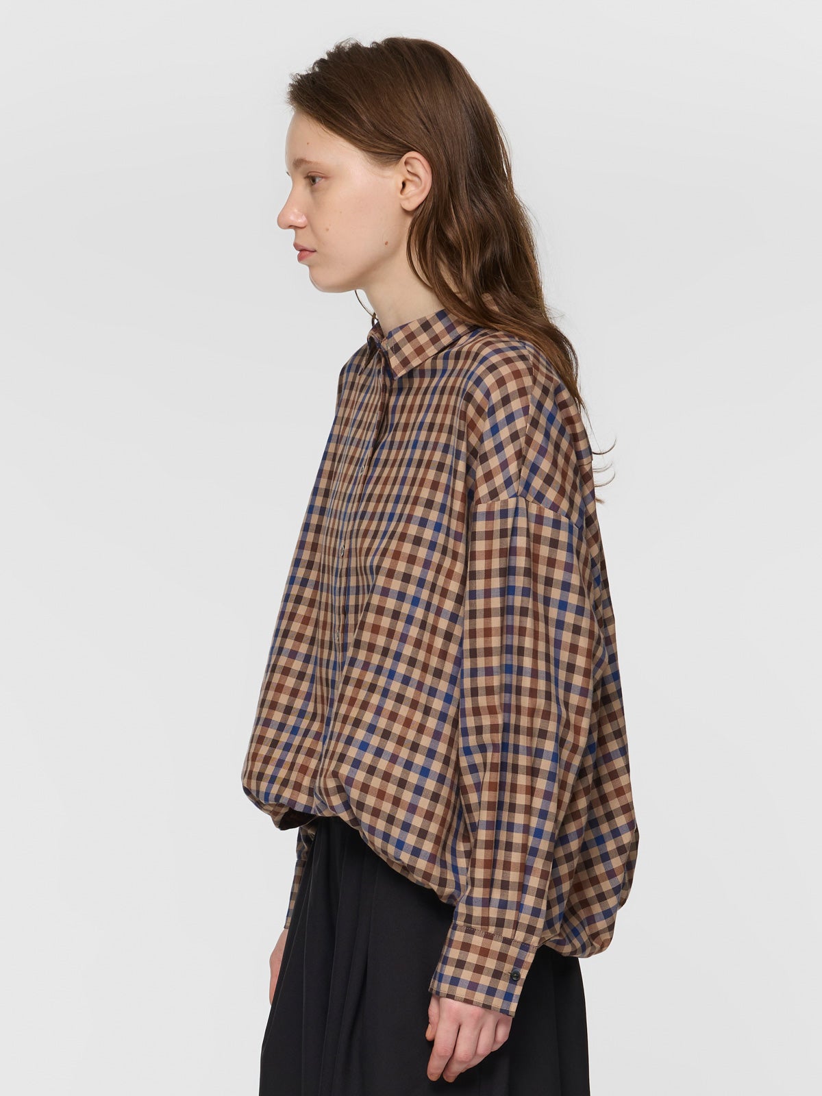 mizuiro ind チェックロングスリーブバルーンシャツ｜ MARcourt ONLINE