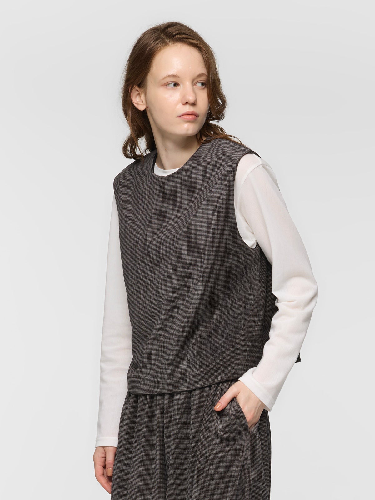 velour print vest
